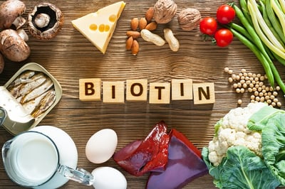 Bilder von Produkten, die das Schönheitsvitamin Biotin enthalten