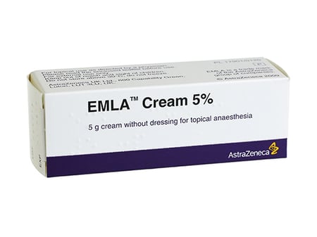 Emla Creme 30g, 5% Rückseite der Verpackung von Astrazeneca