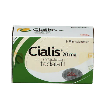Packung Cialis 20 mg mit 8 Filmtabletten von Lilly