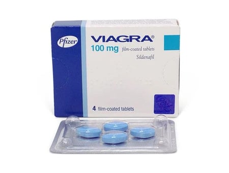 Pacote viagra 100 mg com 4 comprimidos revestidos por filme da Pfizer